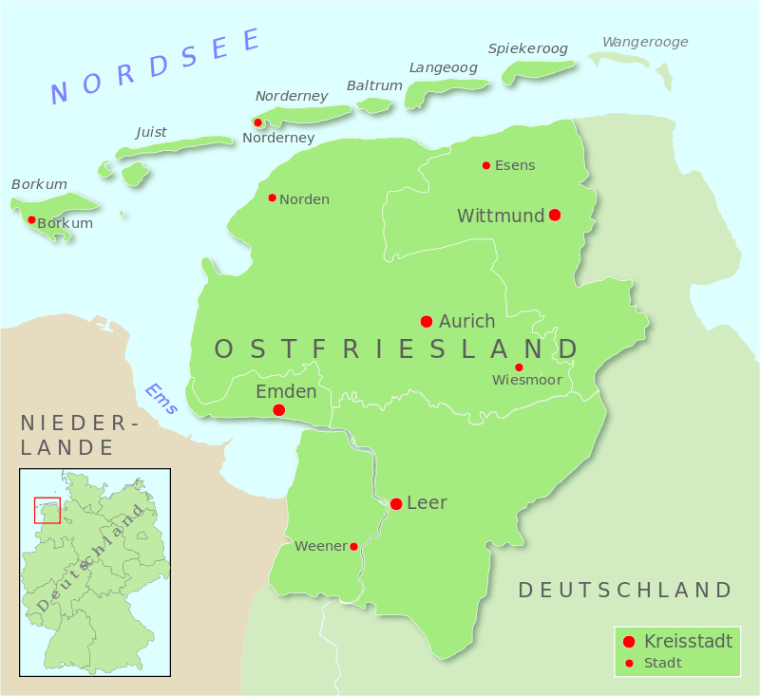karte ostfriesland